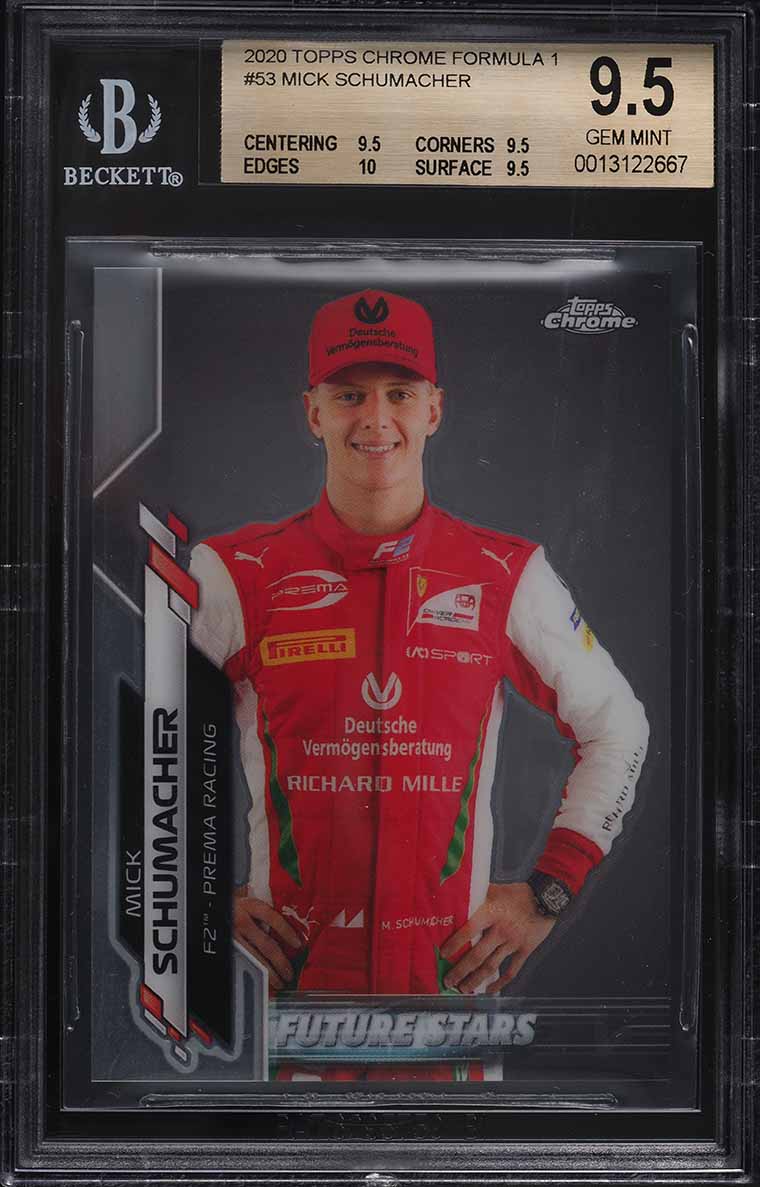 2020 Topps Chrome Formula 1 F1 Mick Schumacher ROOKIE #53 BGS 9.5 GEM MINT
