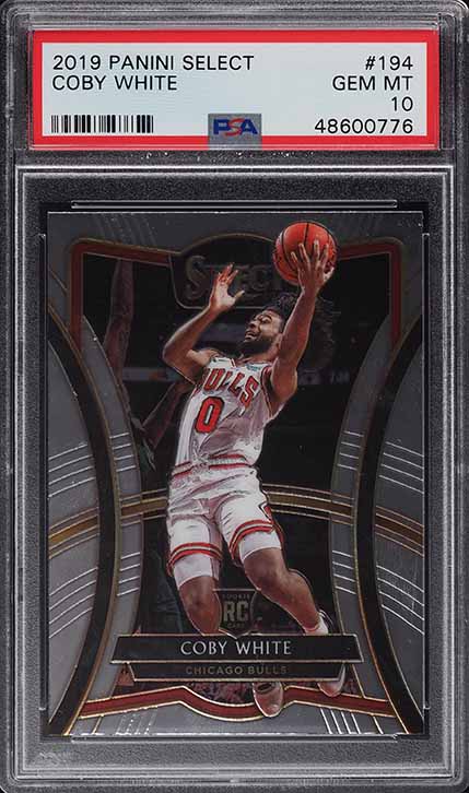 2019 Select Premier Level Coby White ROOKIE #194 PSA 10 GEM MINT