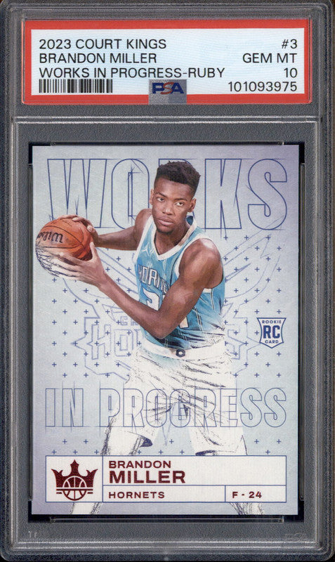 2023 Court Kings Works In Progress Ruby #3 Brandon Miller RC /149 PSA 10