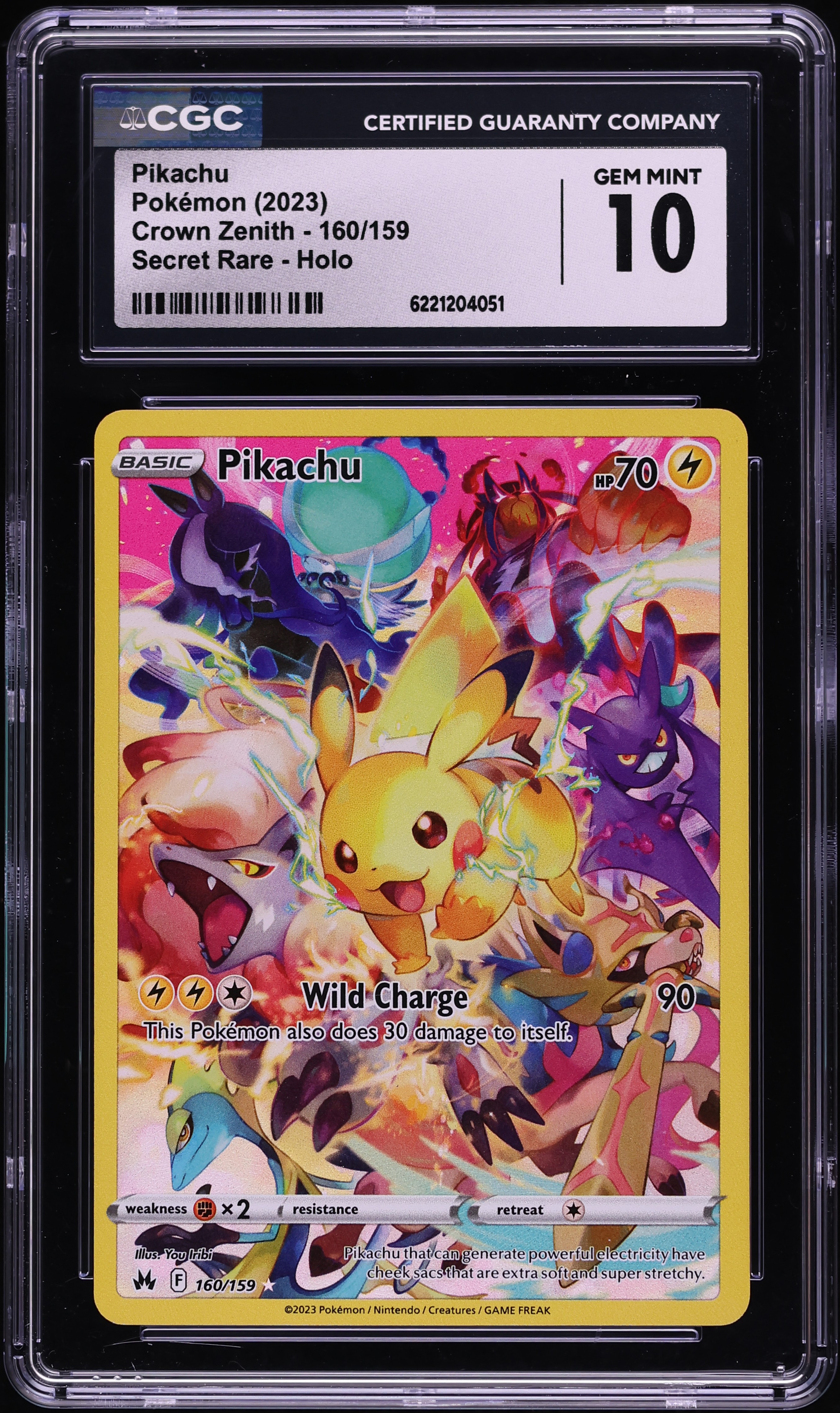 2023 Pokemon Sword & Shield Crown Zenith SEC Pikachu #160 CGC 10 GEM MINT