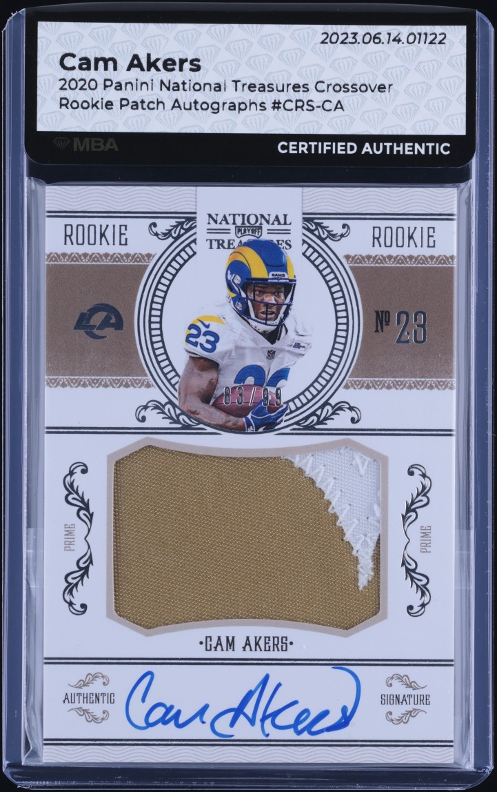 2020 National Treasures Crossover Cam Akers ROOKIE PATCH AUTO /99 #CRS-CA MBA AUTH