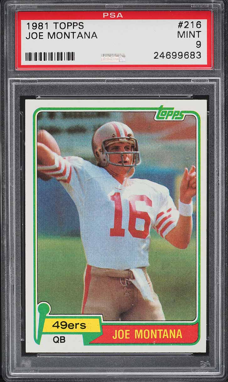 1981 Topps Football Joe Montana ROOKIE #216 PSA 9 MINT