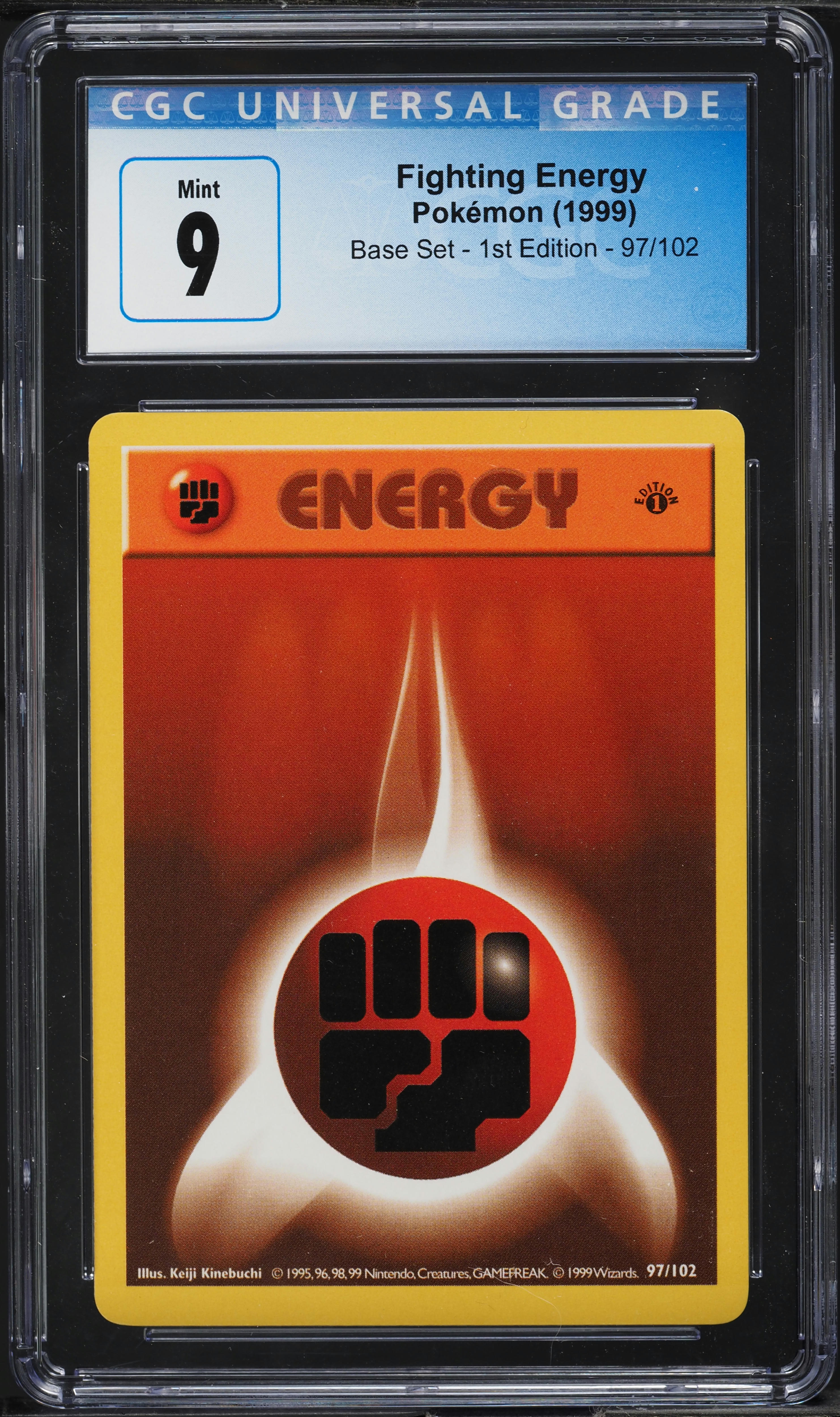 1999 Pokemon Base Set 1st Edition Fighting Energy #97 CGC 9 MINT