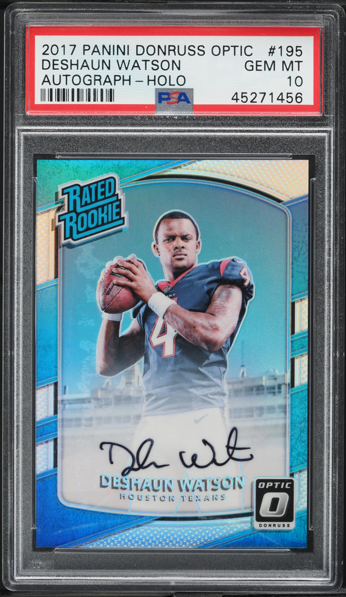 2017 Donruss Optic Holo Deshaun Watson ROOKIE AUTO /99 #195 PSA 10 GEM MINT