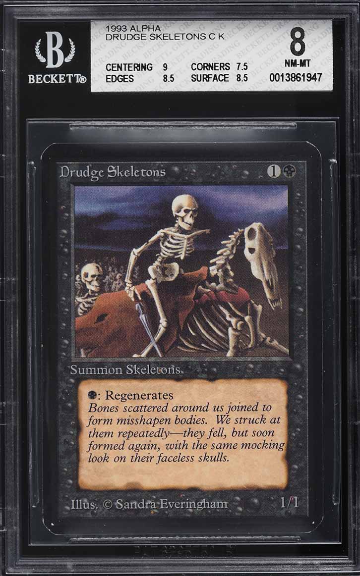1993 Magic The Gathering MTG Alpha Drudge Skeletons C K BGS 8 NM-MT