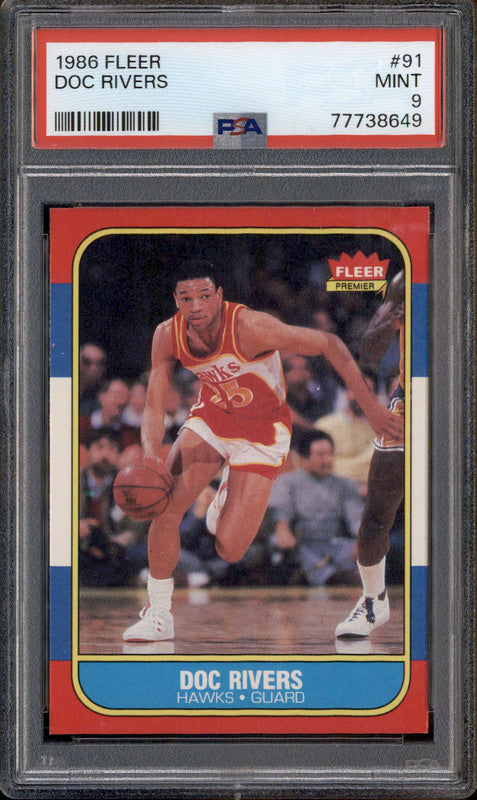 1986 Fleer #91 Doc Rivers PSA 9