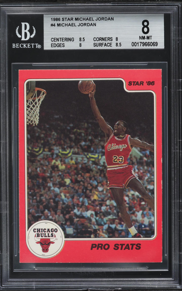 1986 Star Pro Stats Michael Jordan ROOKIE #4 BGS 8 NM-MT