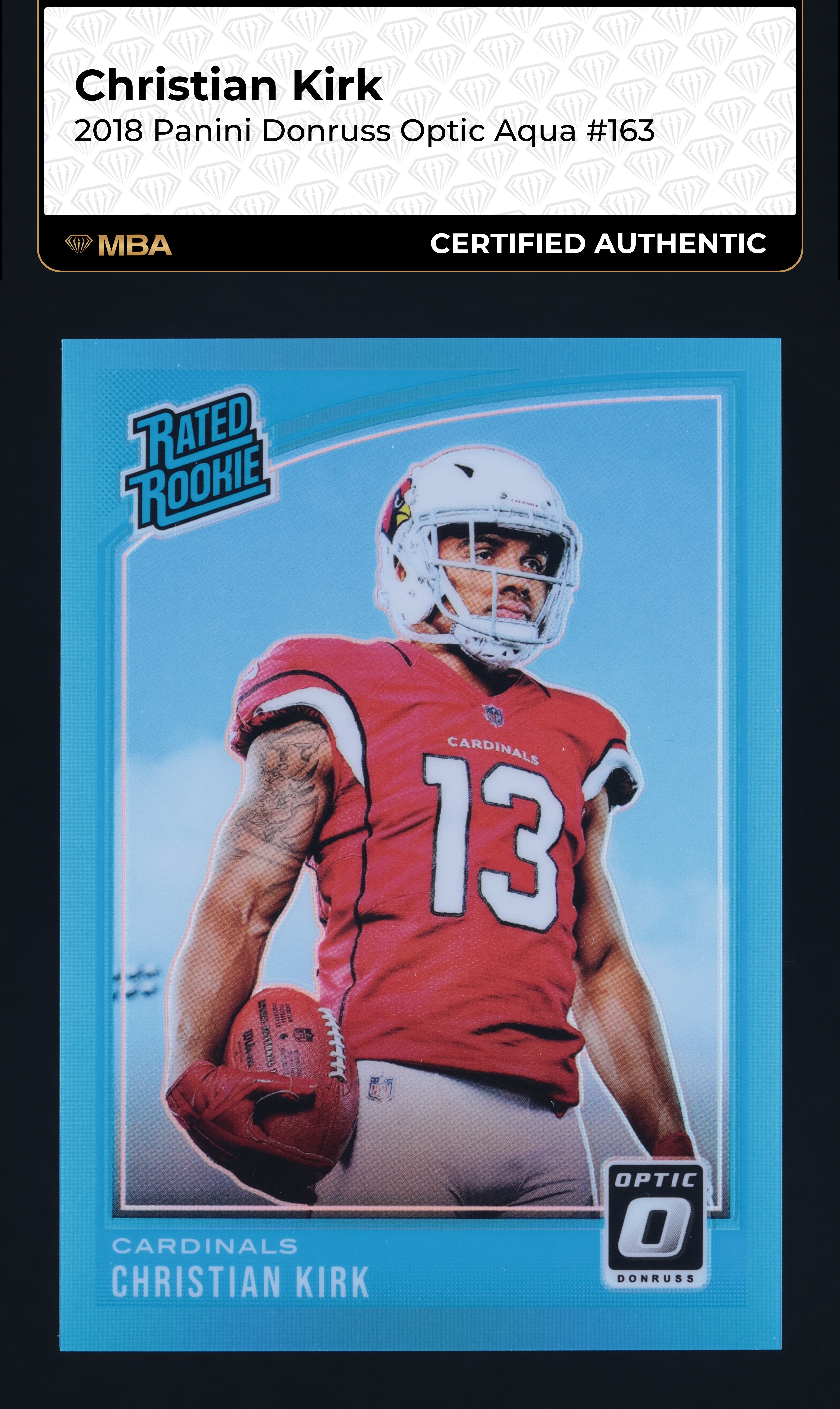 2018 Donruss Optic Aqua Christian Kirk ROOKIE /299 #163 MBA AUTH