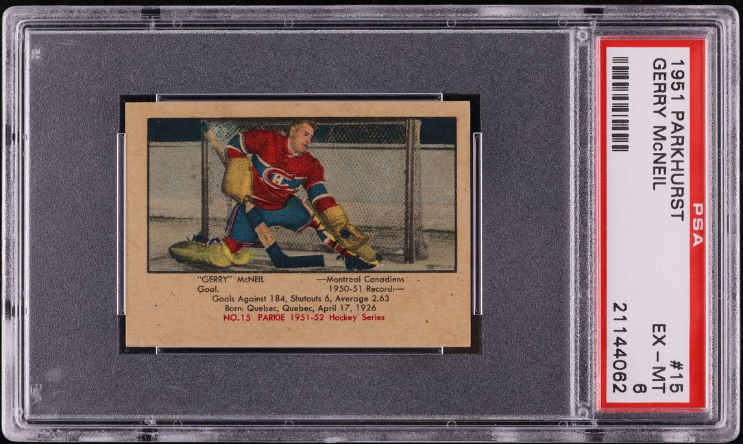 1951 Parkhurst Gerry McNeil ROOKIE #15 PSA 6 EXMT