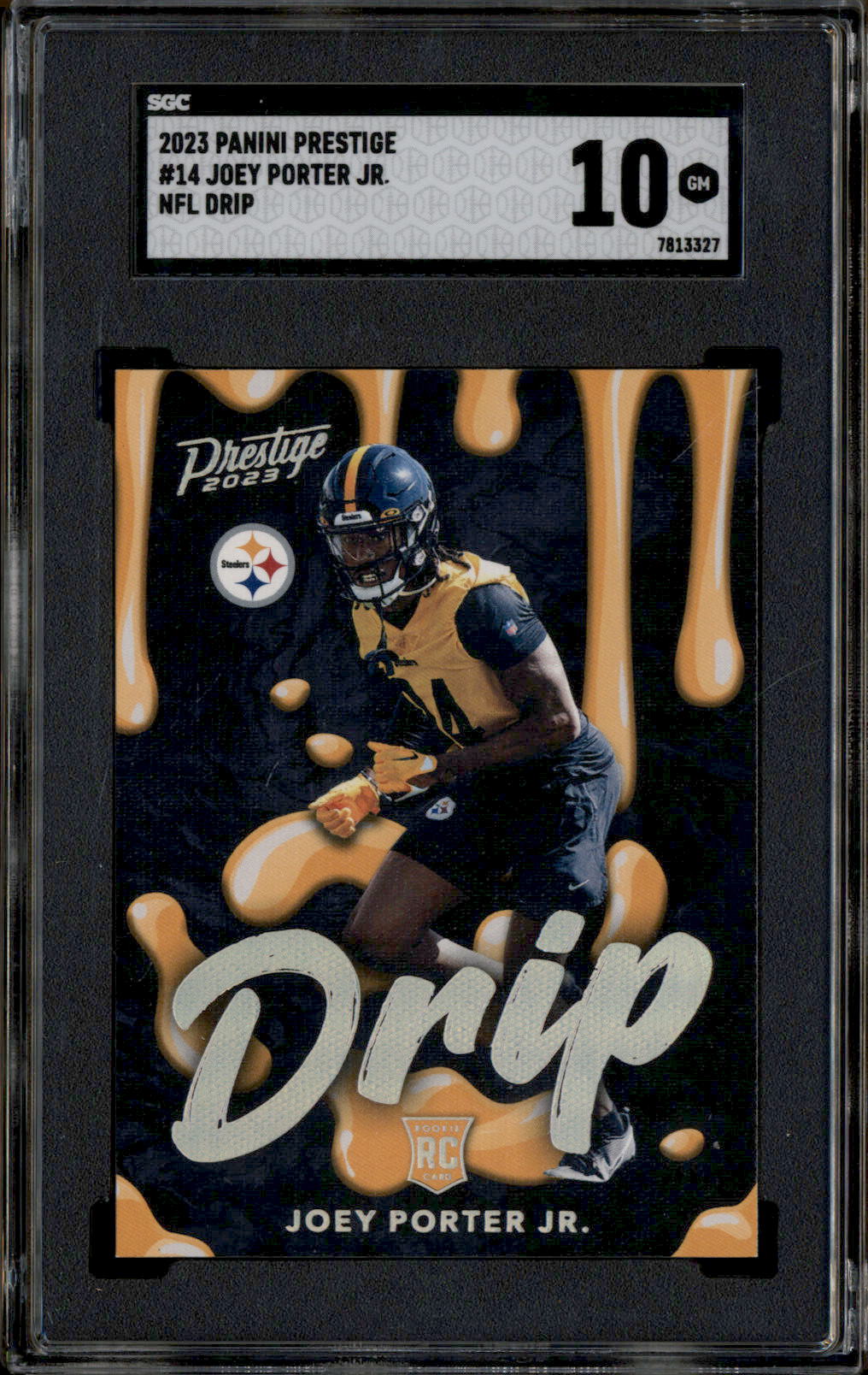 2023 Panini Prestige NFL Drip #14 Joey Porter Jr RC Rookie SGC 10