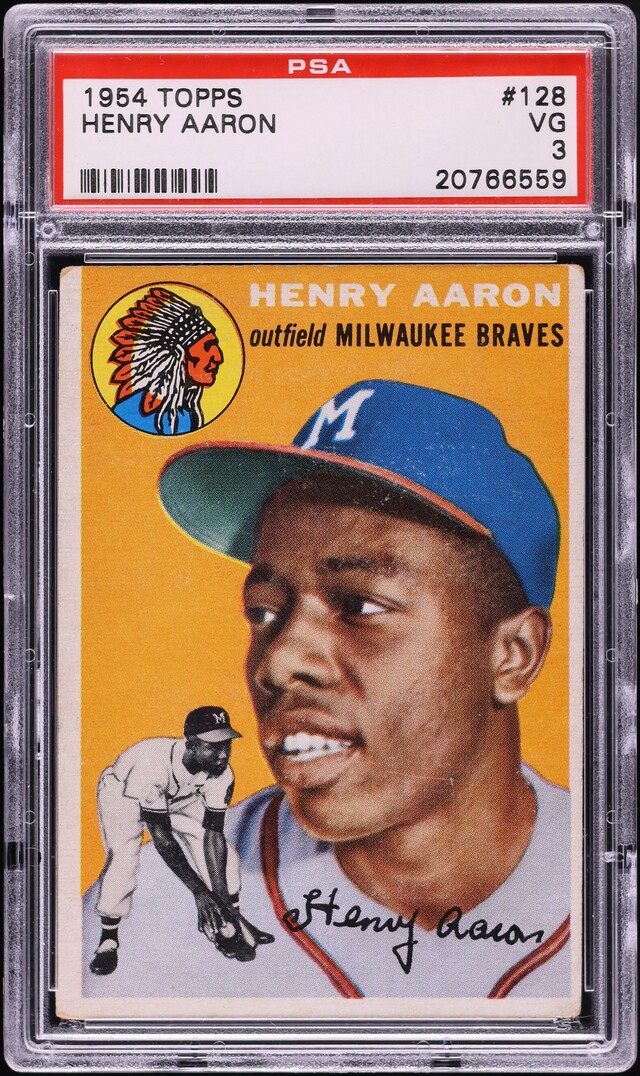 1954 Topps Hank Aaron ROOKIE #128 PSA 3 VG