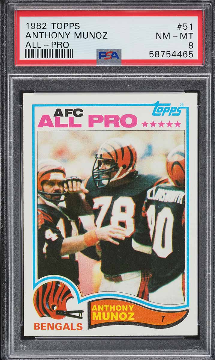 1982 Topps Football Anthony Munoz ROOKIE, ALL-PRO #51 PSA 8 NM-MT