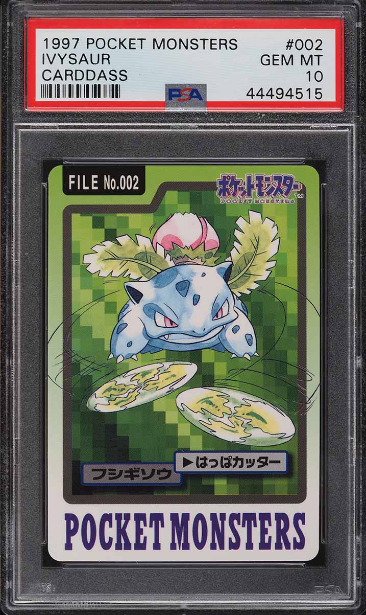 1997 Pokemon Japanese Pocket Monsters Carddass Ivysaur #002 PSA 10 GEM MINT
