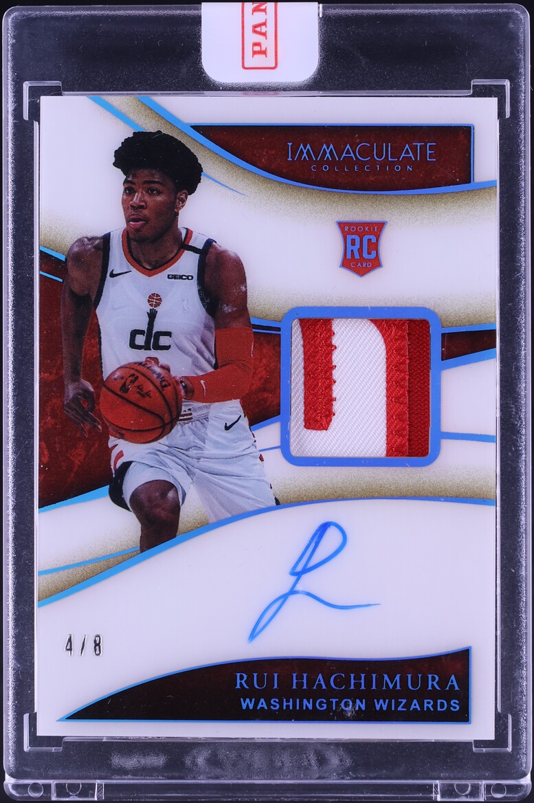2019 Immaculate Collection Jersey Number Rui Hachimura ROOKIE PATCH AUTO /8 #124