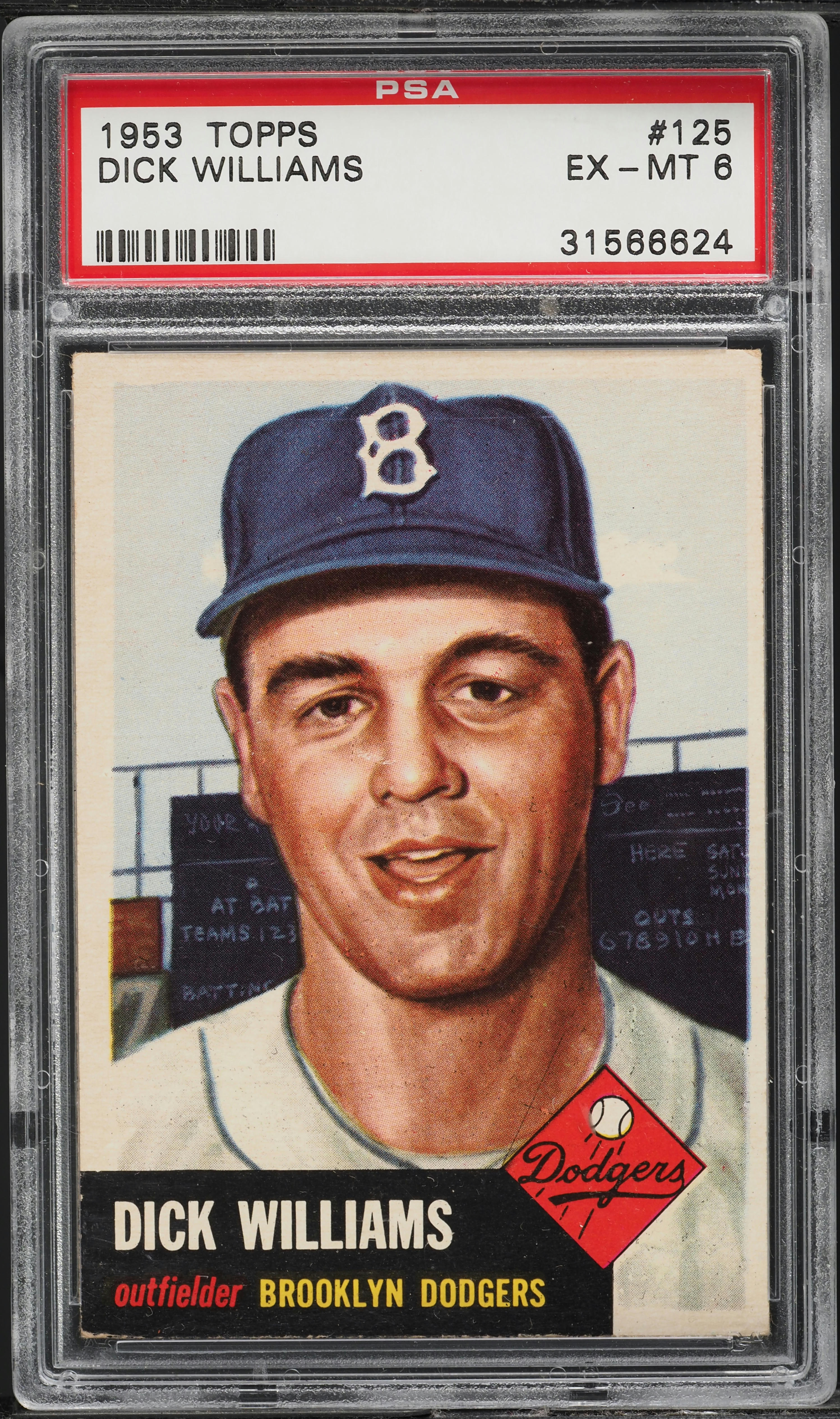 1953 Topps Dick Williams #125 PSA 6 EXMT