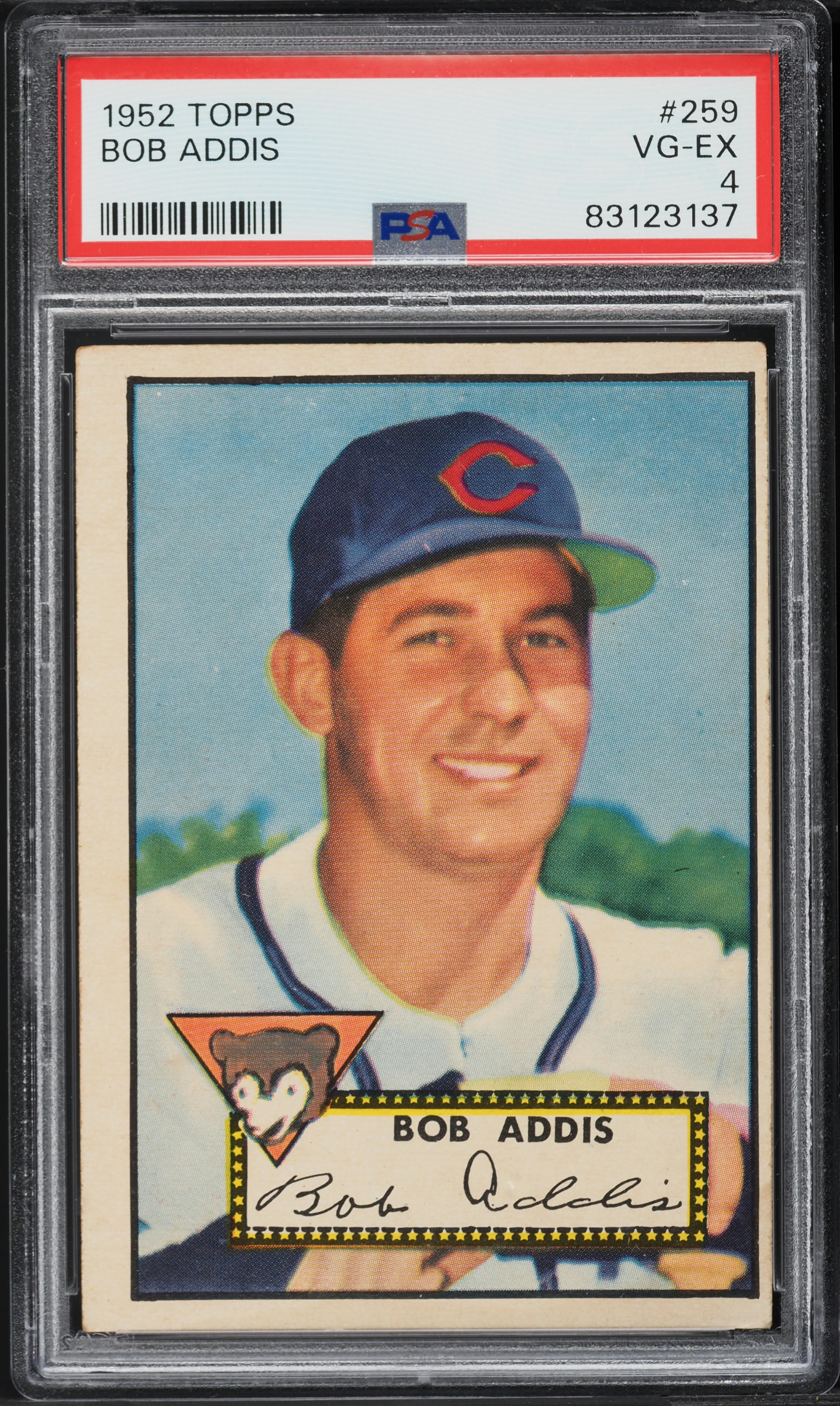 1952 Topps Bob Addis #259 PSA 4 VGEX