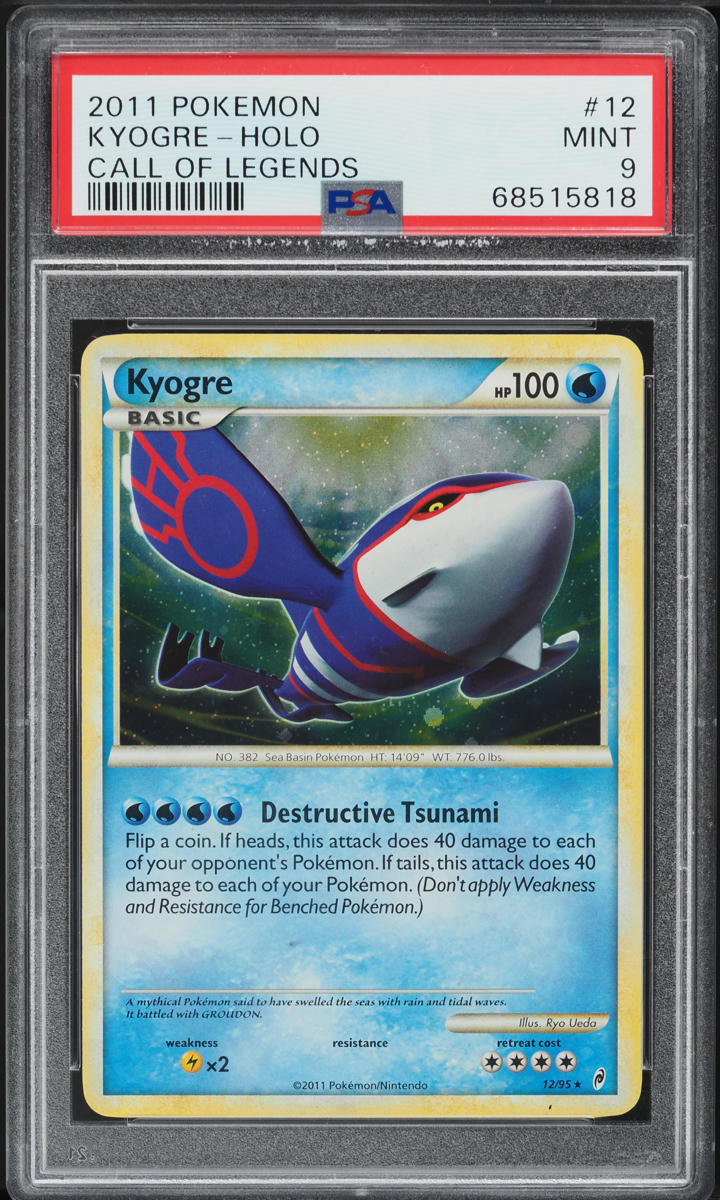 2011 Pokemon Call Of Legends Holo Kyogre #12 PSA 9 MINT