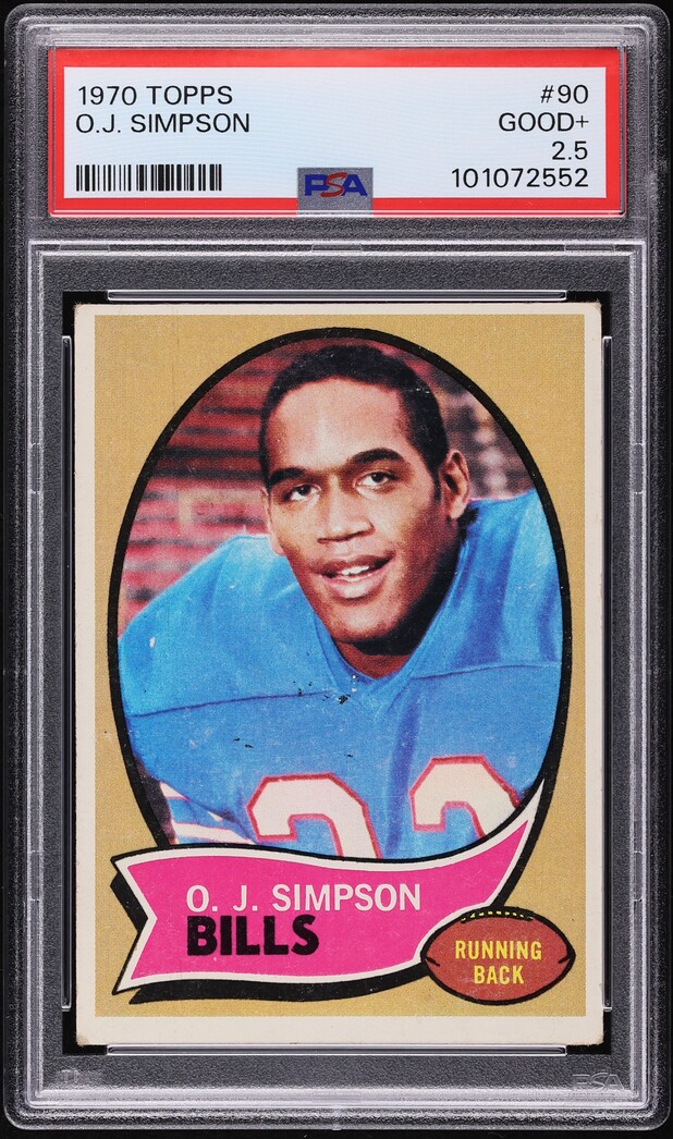 1970 Topps Football OJ Simpson #90 PSA 2.5 GD+