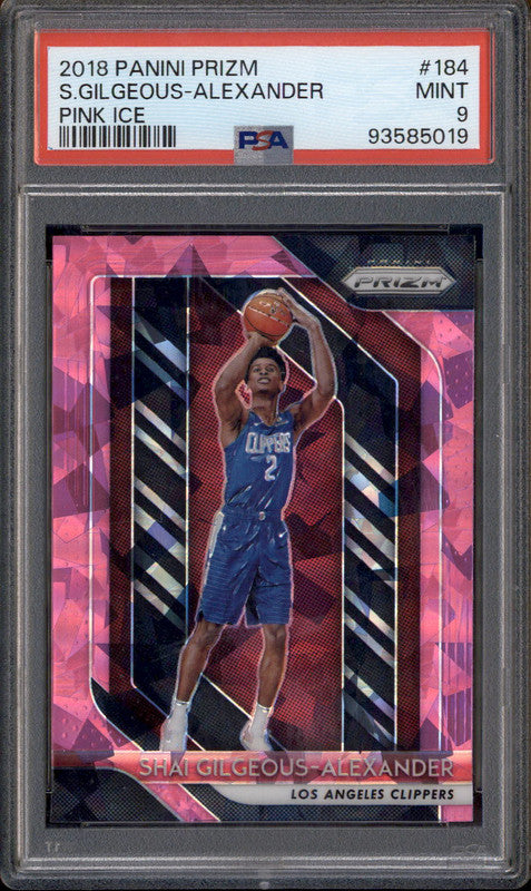 2018 Panini Prizm Pink Ice #184 Shai Gilgeous-Alexander RC Rookie PSA 9