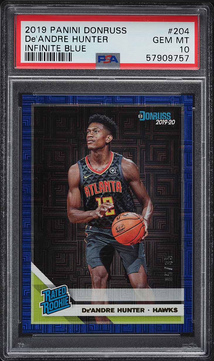 2019 Donruss Blue Infinite De'Andre Hunter ROOKIE /35 #204 PSA 10 GEM MINT