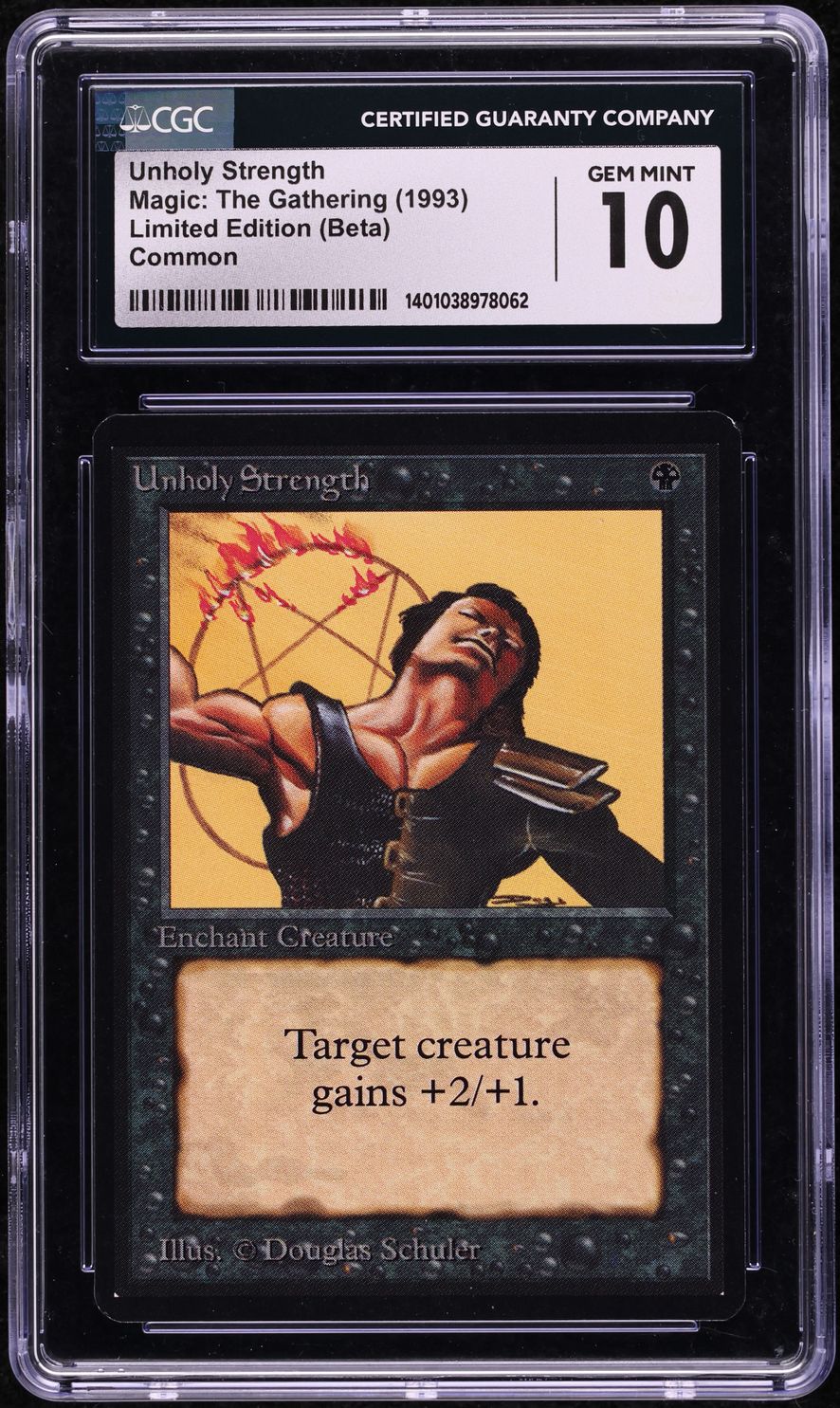 1993 Magic The Gathering MTG Beta Unholy Strength CGC 10 GEM MINT