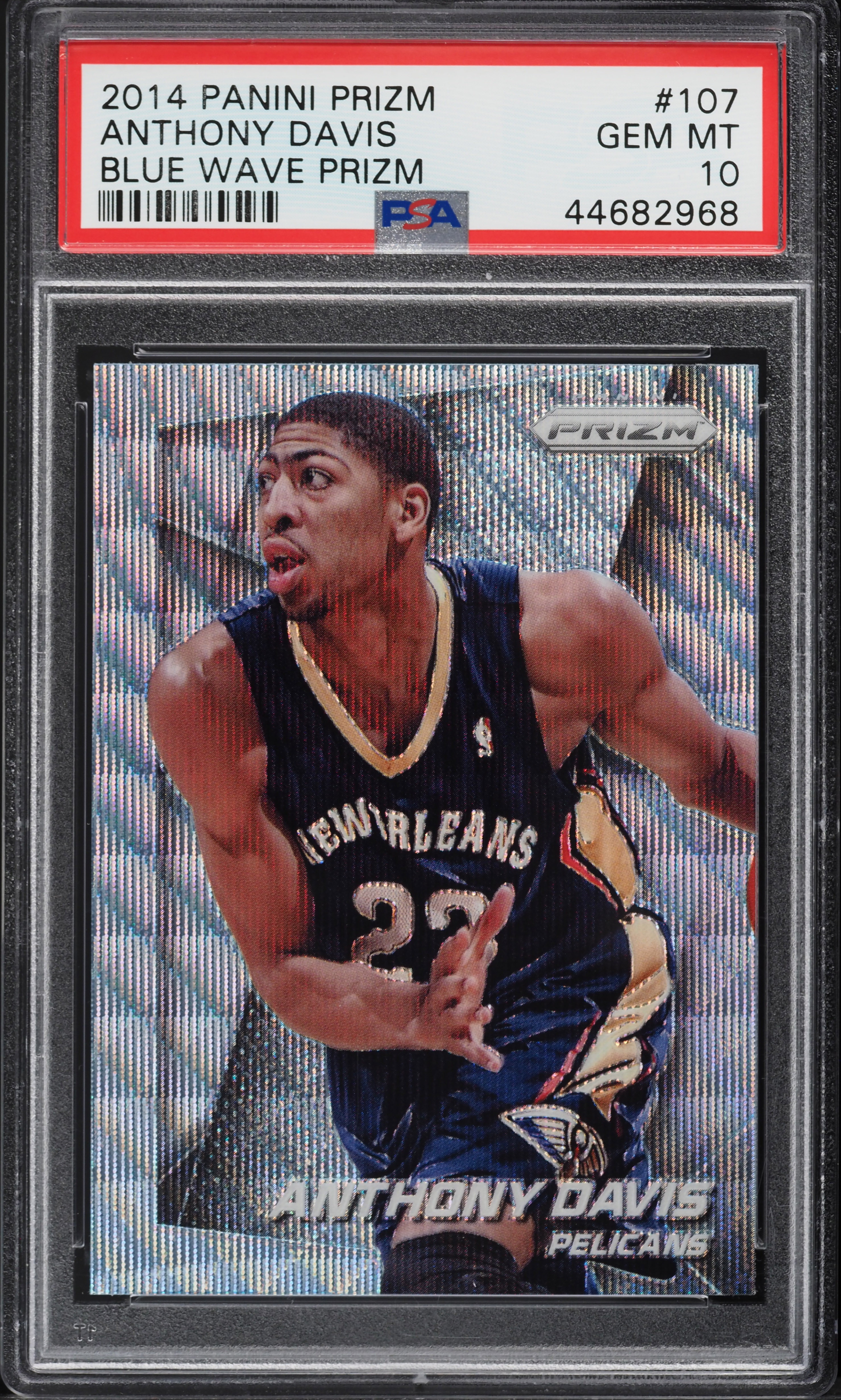 2014 Panini Prizm Blue Wave Prizms Anthony Davis #107 PSA 10 GEM MINT