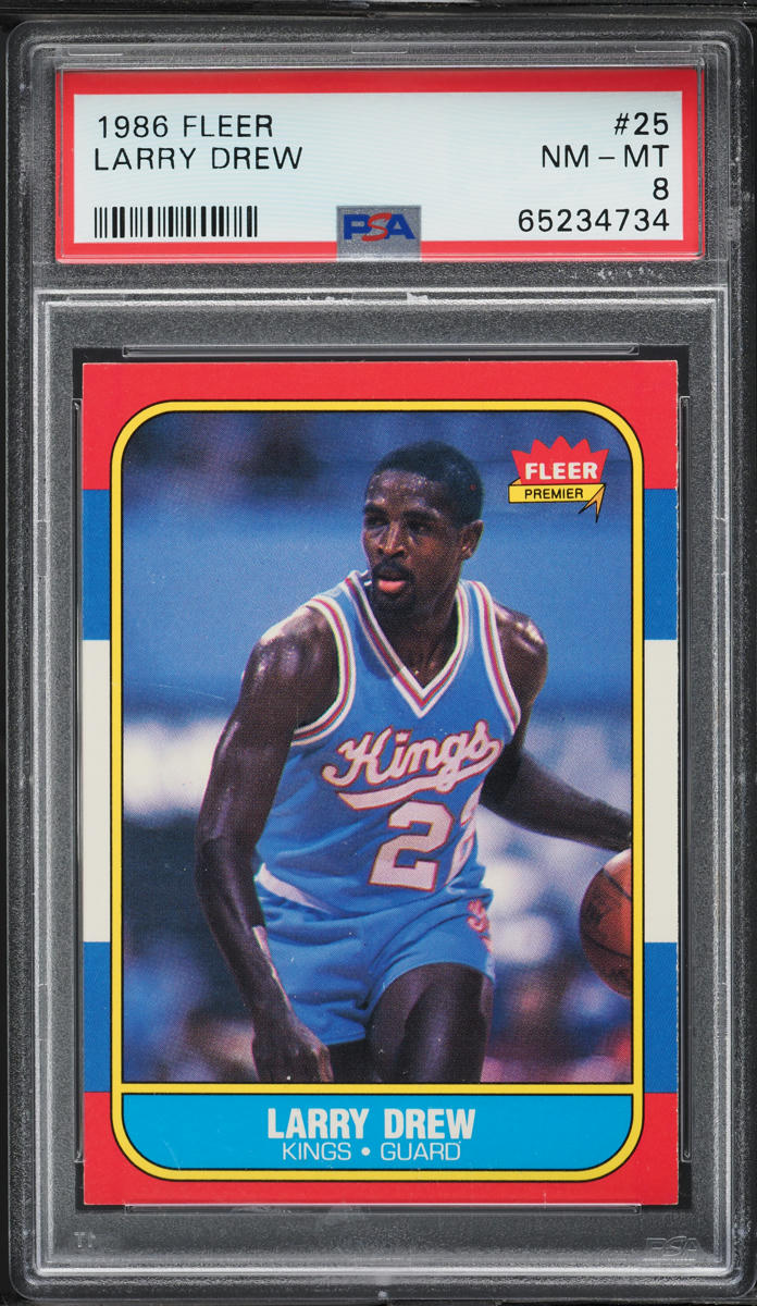 1986 Fleer Basketball Larry Drew #25 PSA 8 NM-MT