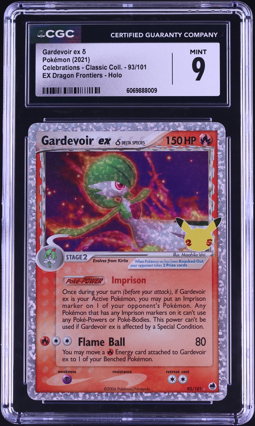 2021 Pokemon SWSH Celebrations Classic Holo Gardevoir ex #93 CGC 9 MINT