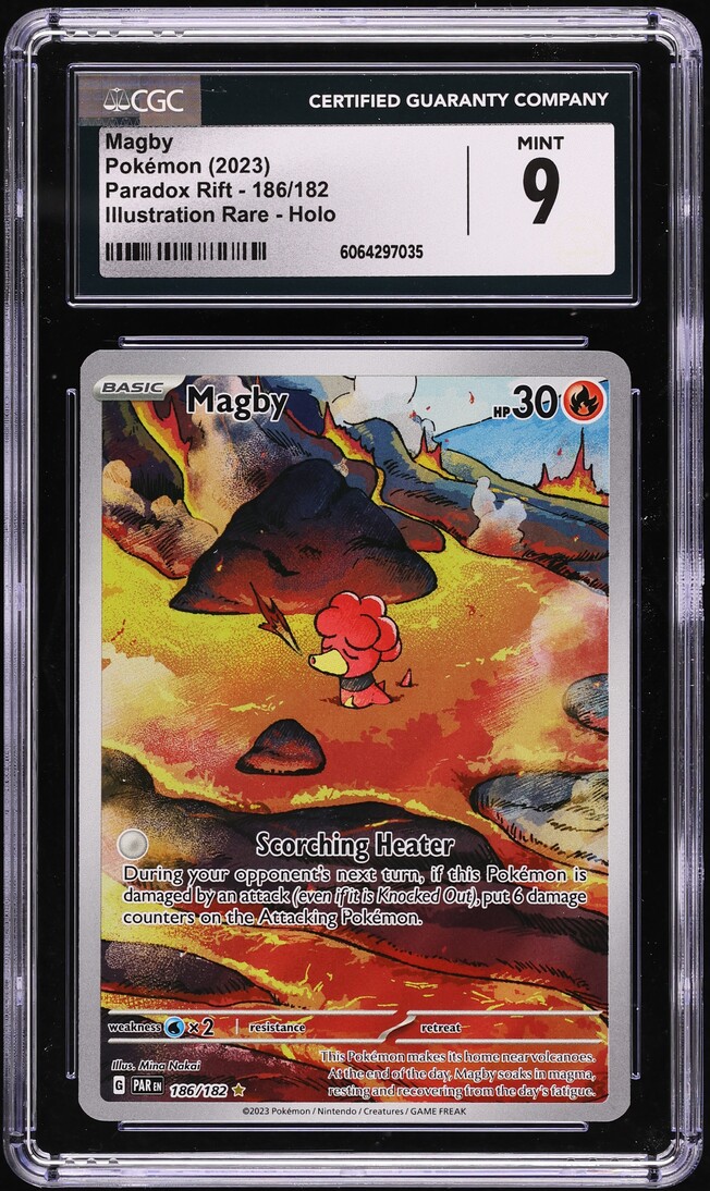 2023 Pokemon Scarlet & Violet Paradox Rift IR Magby #186 CGC 9 MINT