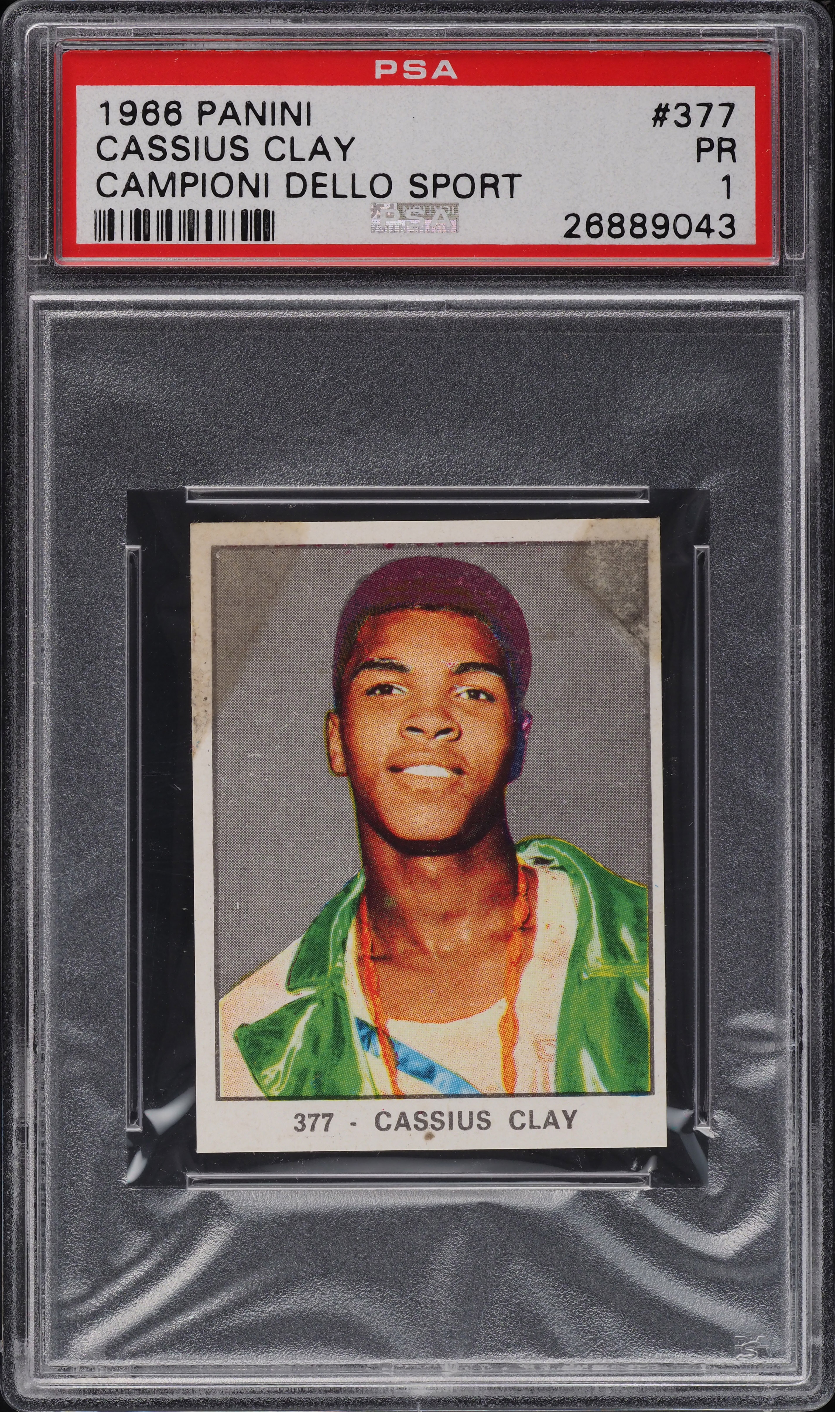 1966 Panini Campioni Dello Sport Cassius Clay Muhammad Ali #377 PSA 1 PR