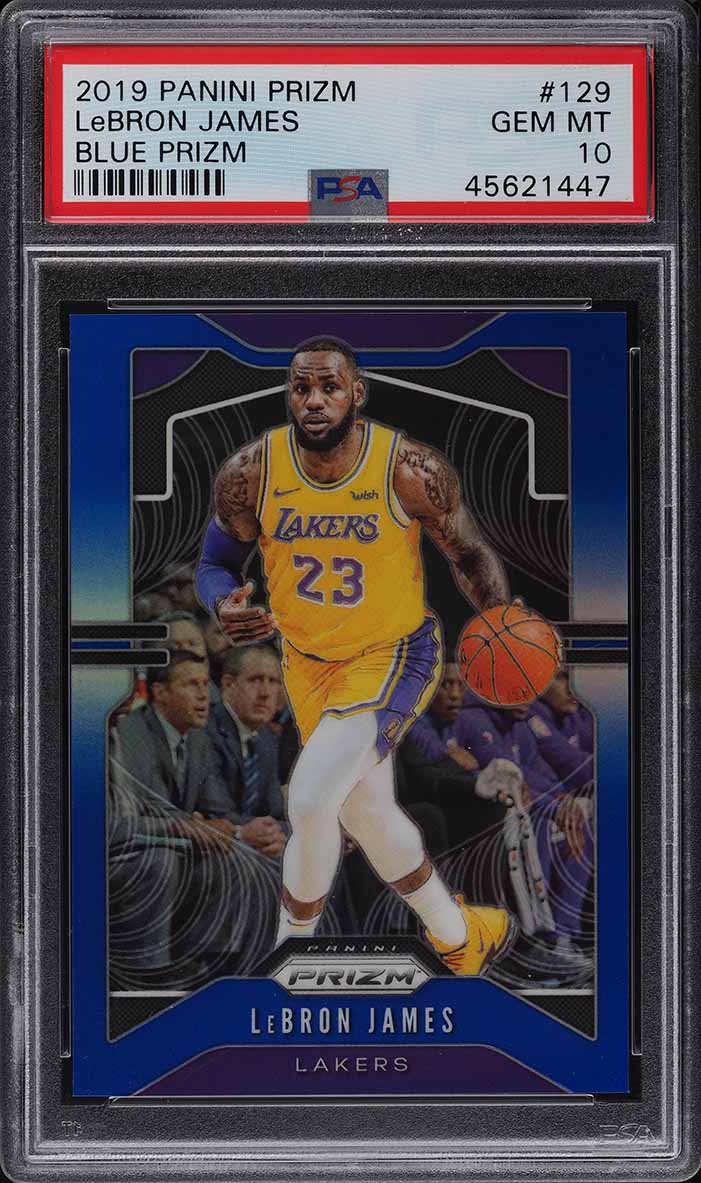 2019 Panini Prizm Blue Prizm LeBron James /199 #129 PSA 10 GEM MINT