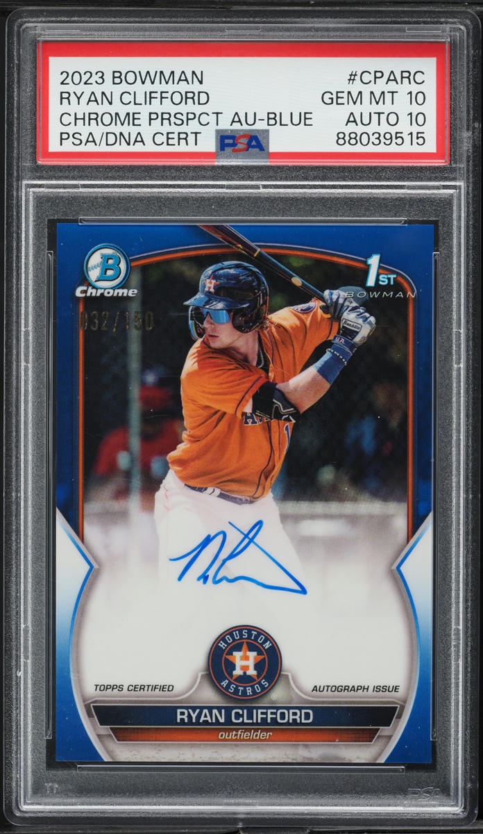 2023 Bowman Chrome Blue Ryan Clifford PROSPECT AUTO DNA 10 /150 #CPA-RC PSA 10