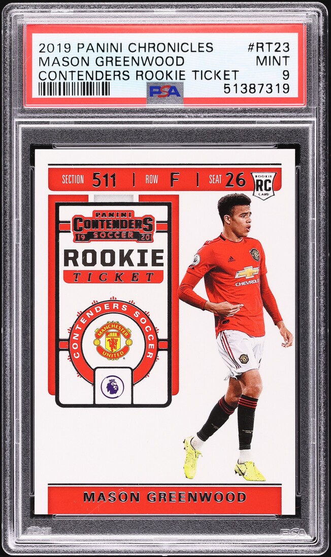 2019 Panini Chronicles Contenders Mason Greenwood ROOKIE #RT-23 PSA 9 MINT