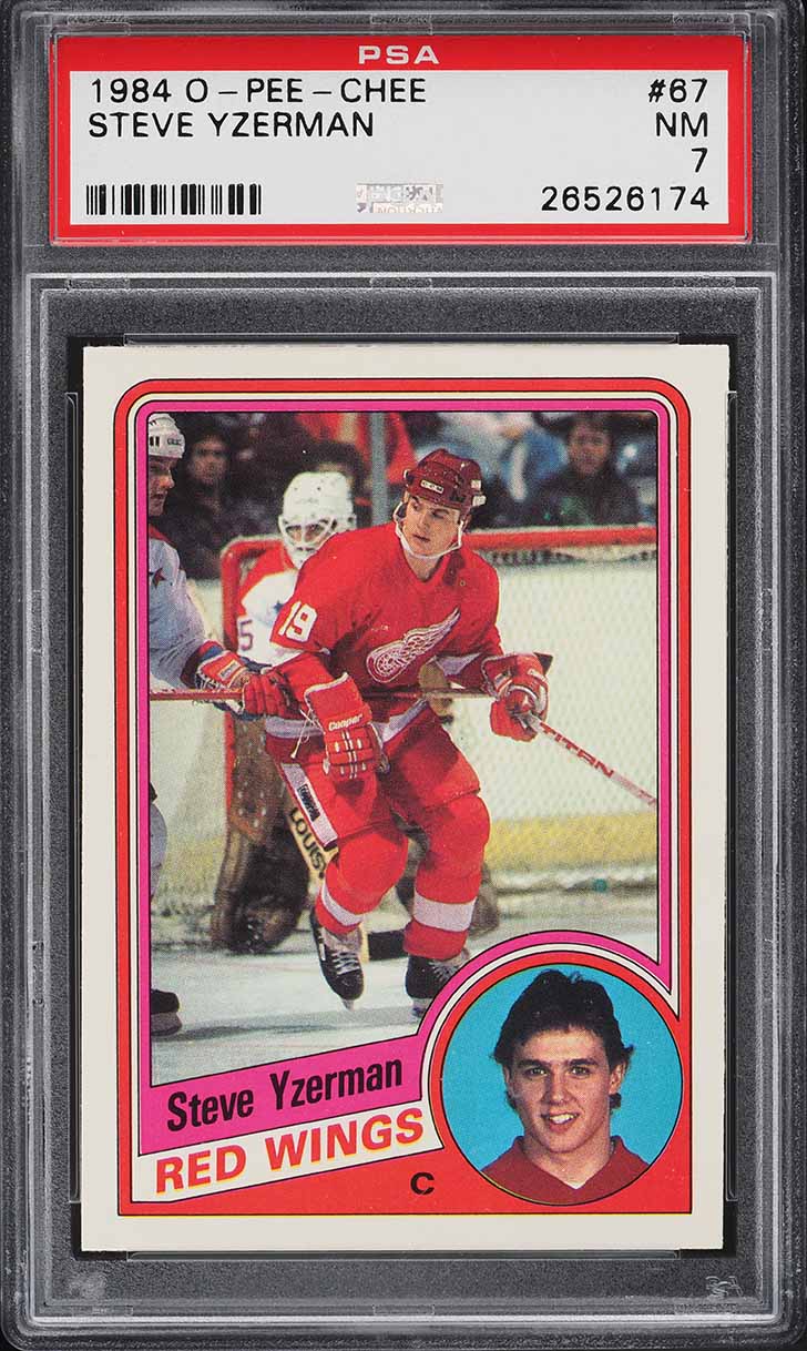 1984 O-Pee-Chee Hockey Steve Yzerman ROOKIE #67 PSA 7 NRMT