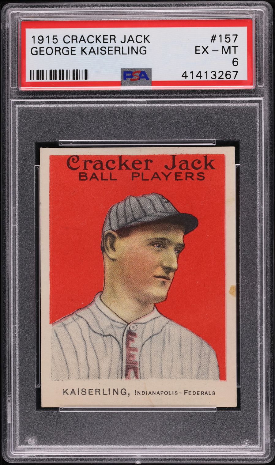 1915 Cracker Jack George Kaiserling #157 PSA 6 EXMT
