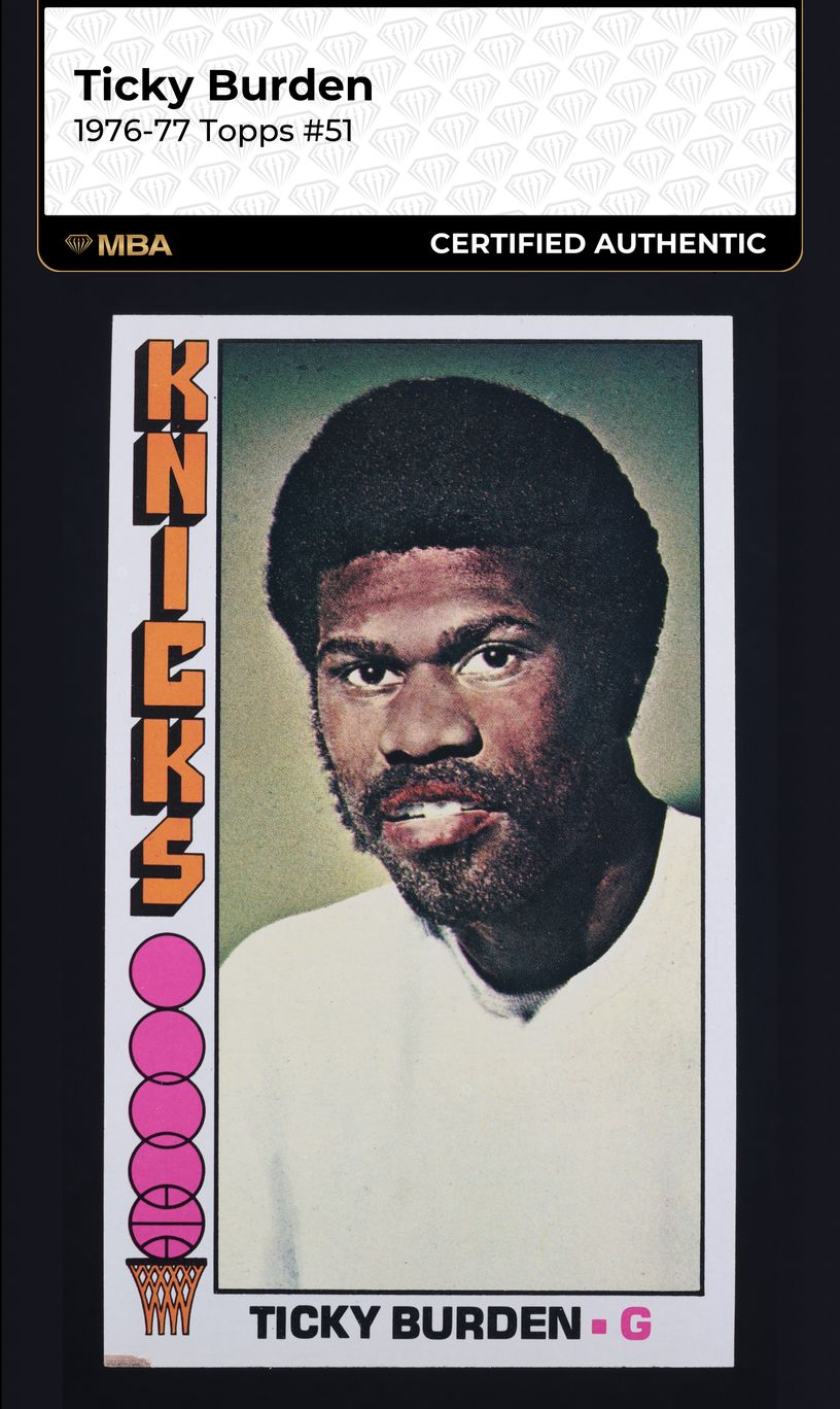1976 Topps Basketball Ticky Burden #51 MBA AUTH