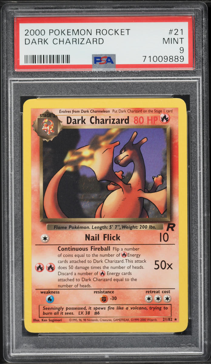 2000 Pokemon Team Rocket Dark Charizard #21 PSA 9 MINT