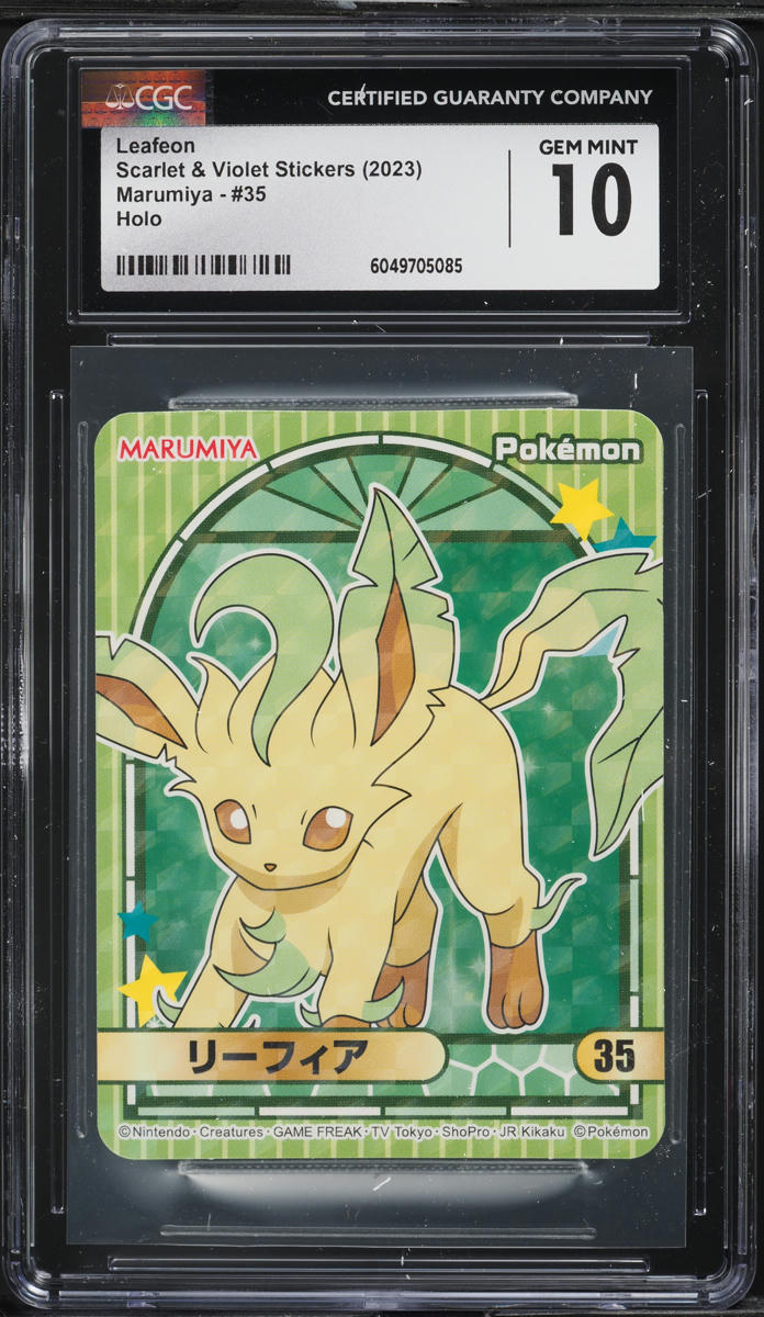 2023 Pokemon Japanese SV Stickers Marumiya Holo Leafeon #35 CGC 10 GEM MINT