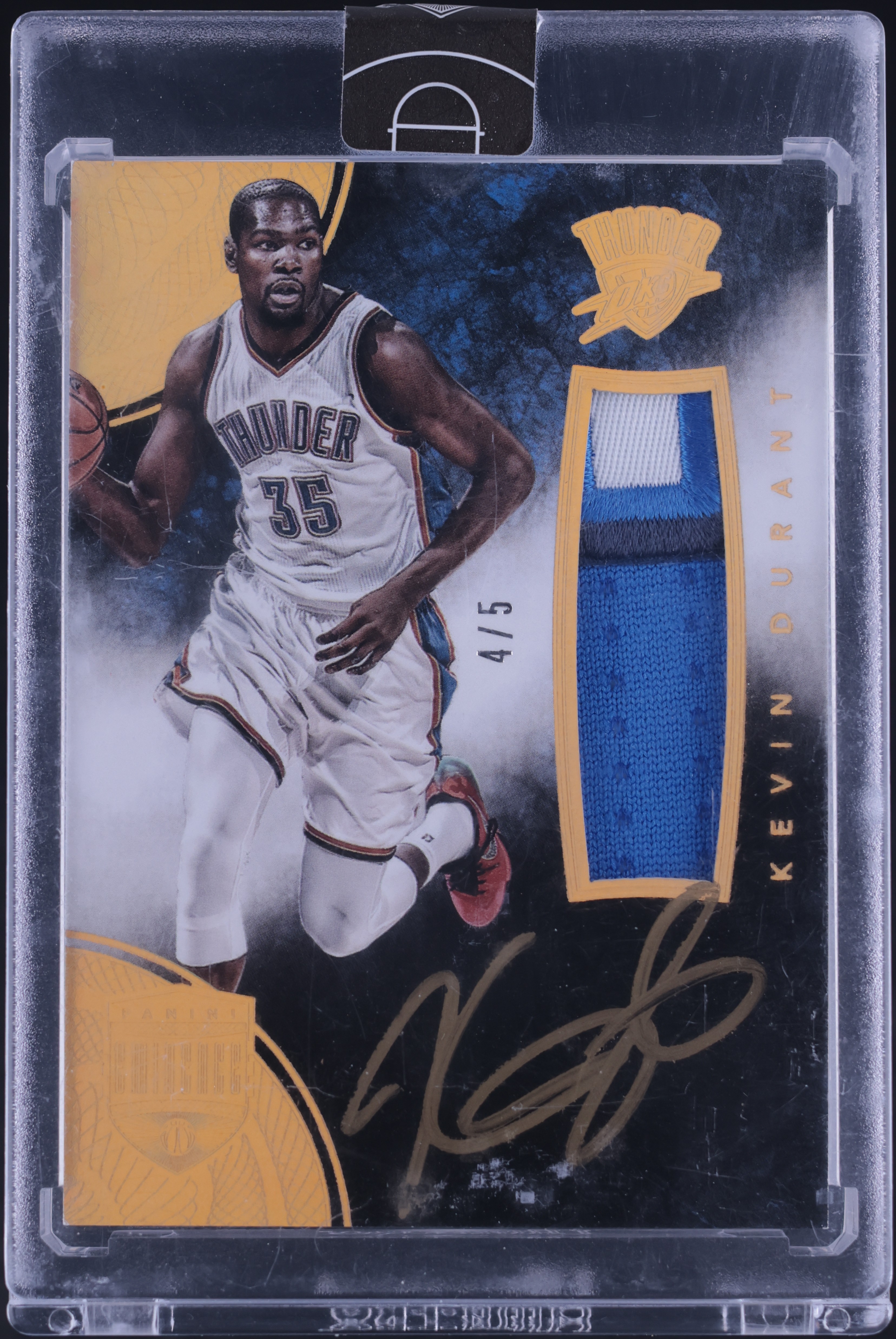 2014 Panini Eminence Optimum Gold Kevin Durant PATCH AUTO /5 #OAP-KD