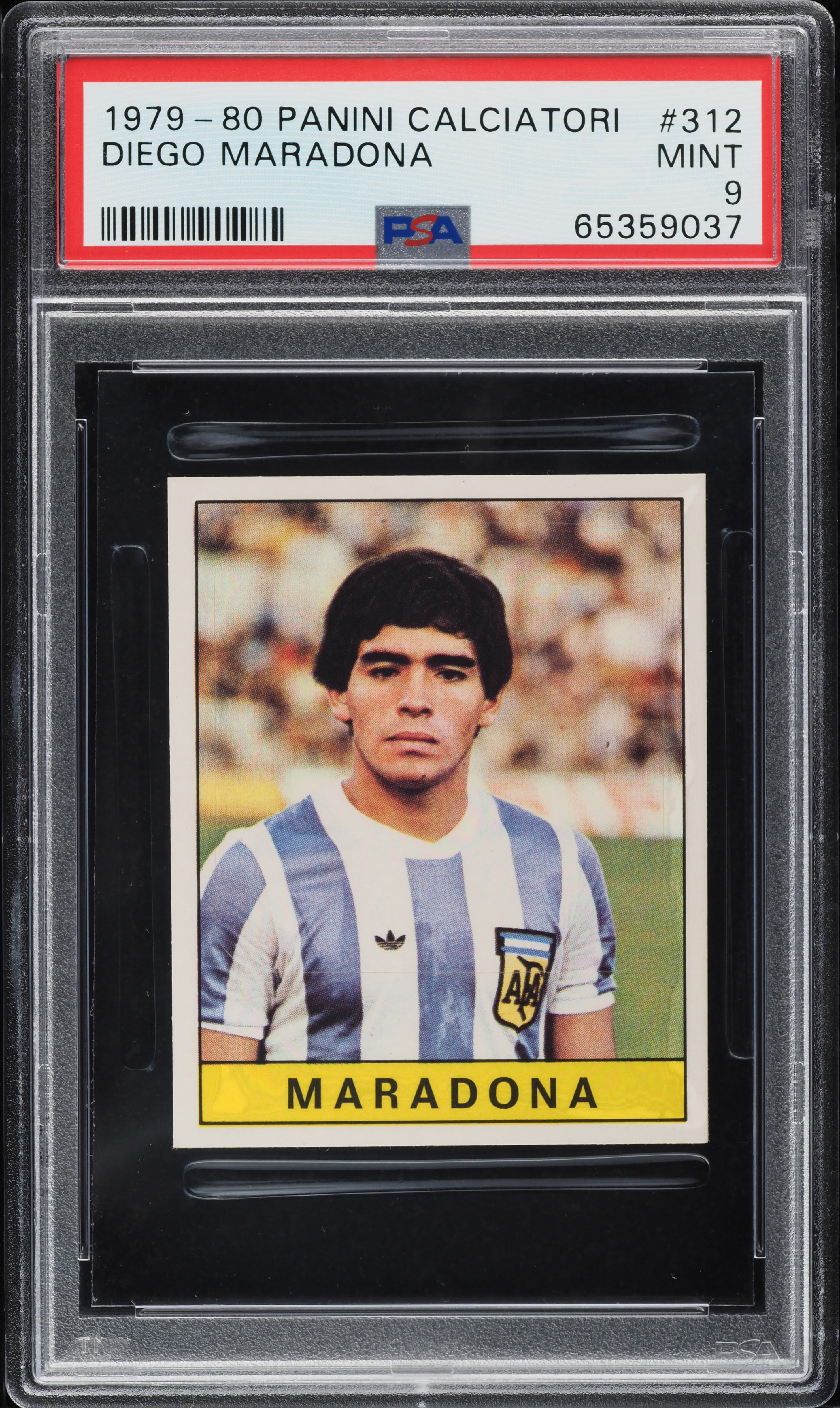 1979 Panini Calciatori Soccer Diego Maradona ROOKIE #312 PSA 9 MINT