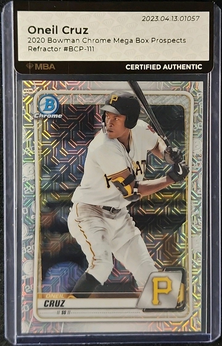 2020 Bowman Chrome Mega Box Refractor Oneil Cruz ROOKIE #BCP-111 MBA AUTH