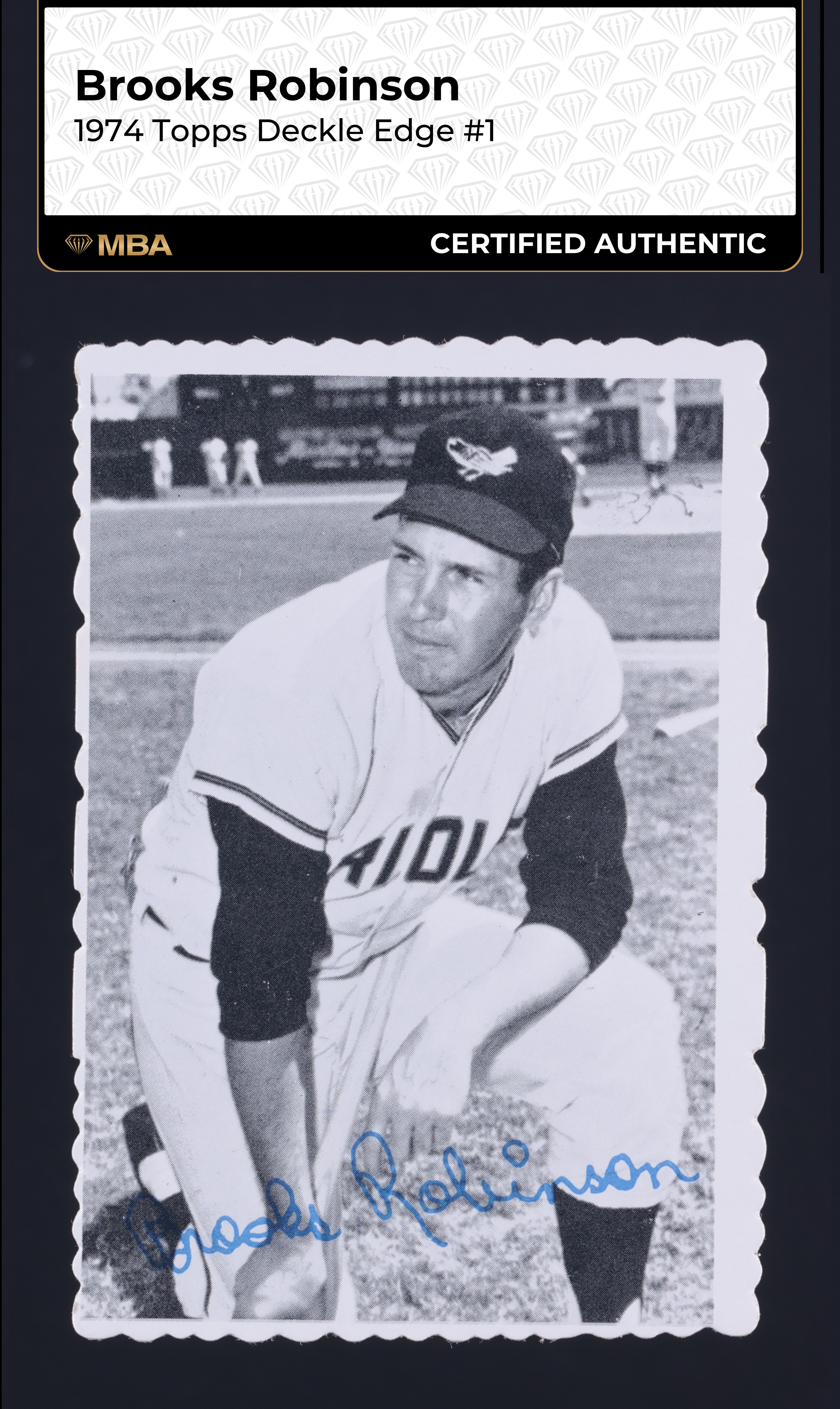 1974 Topps Deckle Edge Brooks Robinson #1 MBA AUTH