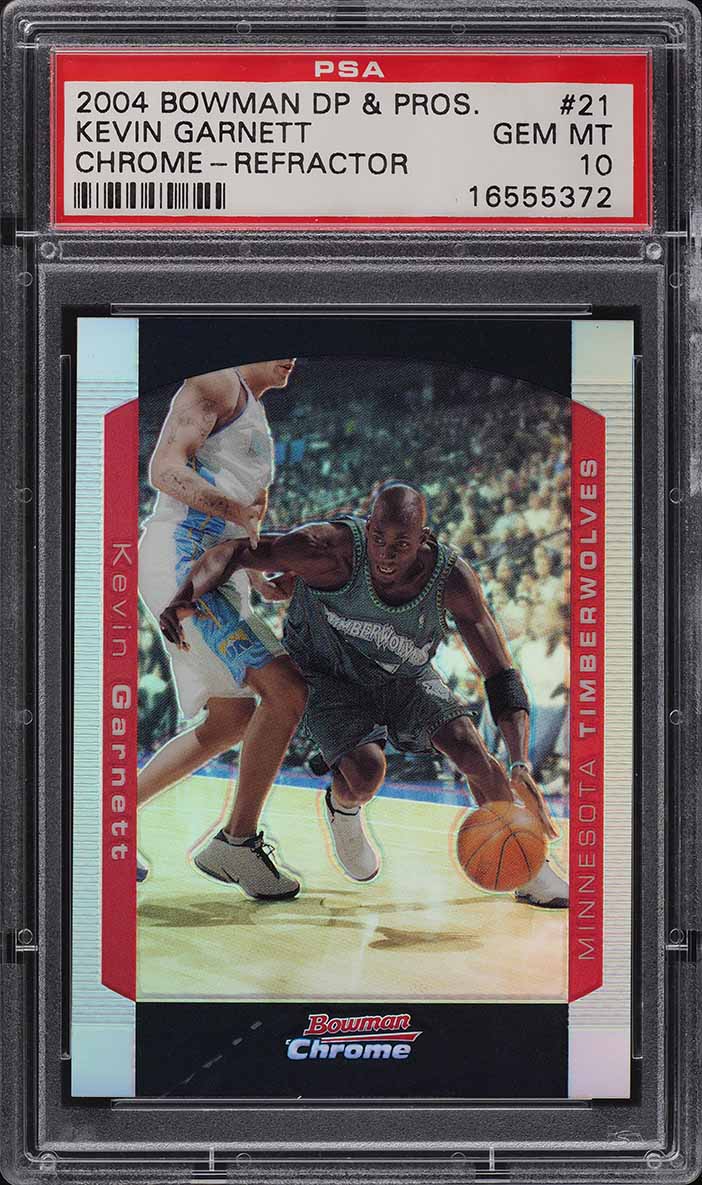 2004 Bowman Chrome Refractor Kevin Garnett /300 #21 PSA 10 GEM MINT