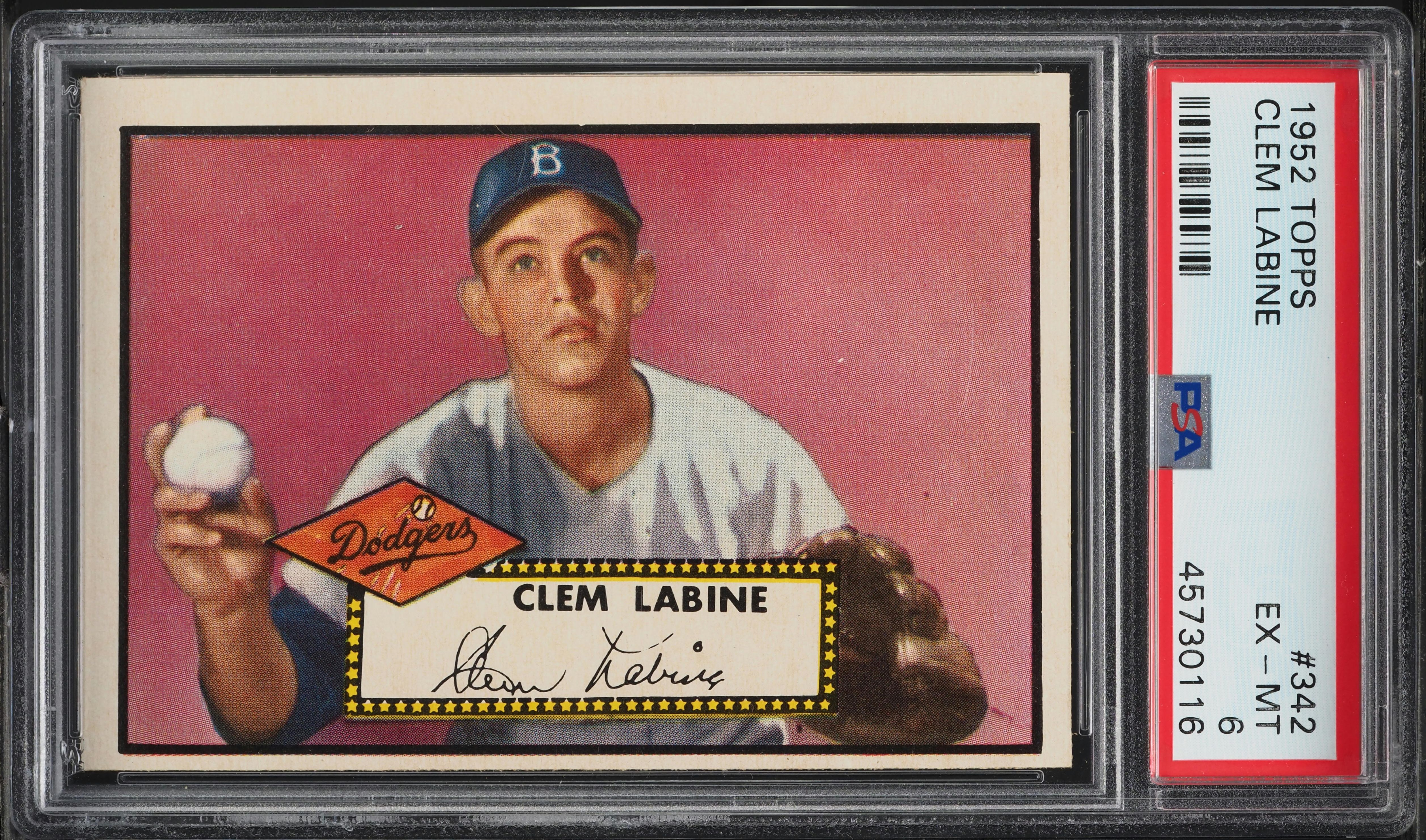 1952 Topps Clem Labine ROOKIE #342 PSA 6 EXMT