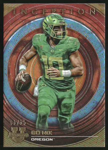 2022 Bowman University Inception Orange Foil #61 Bo Nix /25