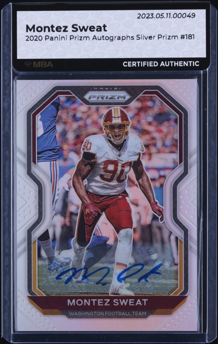 Montez Sweat #181 2020 Panini Prizm Football Base Autographs