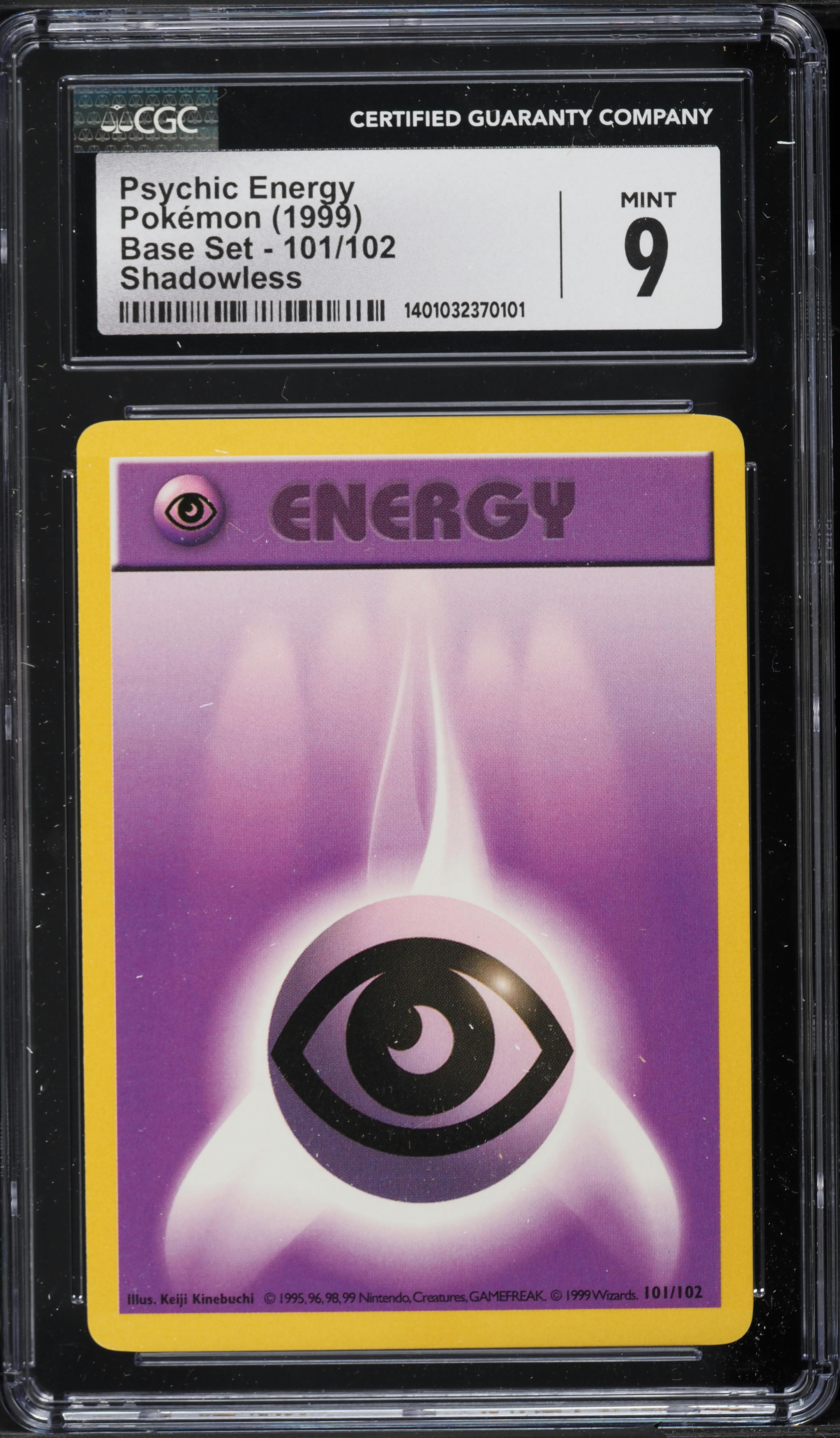 1999 Pokemon Base Set Shadowless Psychic Energy #101 CGC 9 MINT