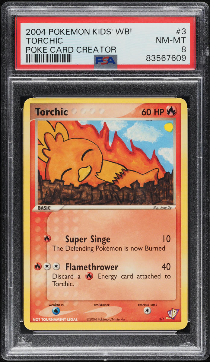 2004 Pokemon Kids' WB! Poke Card Creator Torchic #3 PSA 8 NM-MT
