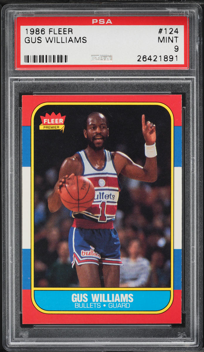 1986 Fleer Basketball Gus Williams ROOKIE #124 PSA 9 MINT