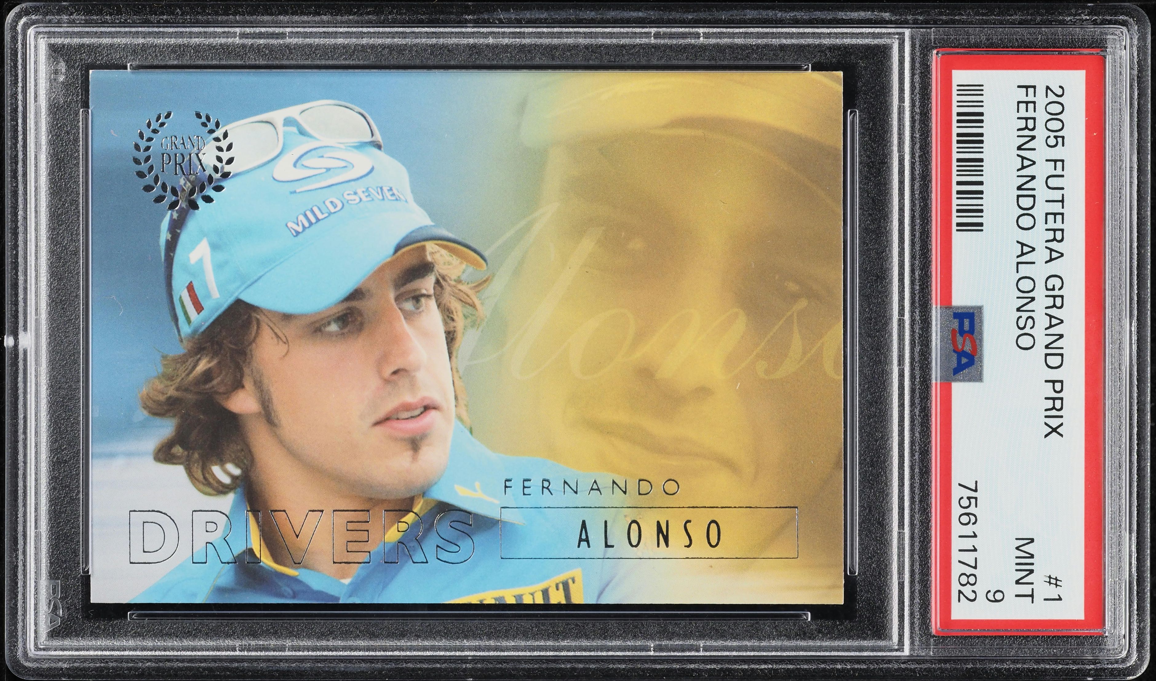 2005 Futera Grand Prix Drivers Fernando Alonso ROOKIE #1 PSA 9 MINT